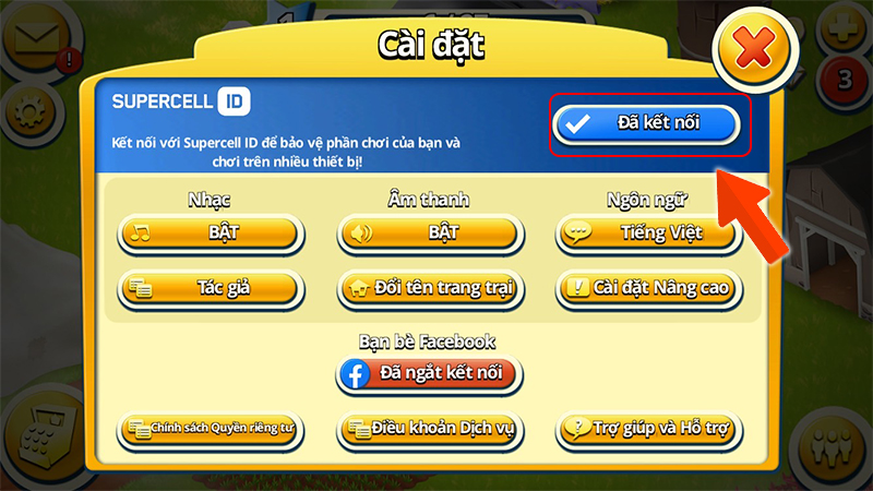 Chọn đã kết nối